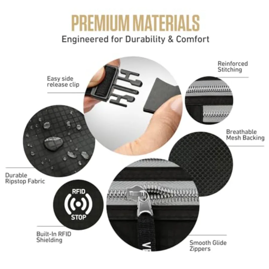 Money Belt for Travel Slim Hidden Under-Clothes RFID Blocking Anti-Theft Passport Holder and Travel Wallet Pouch for Men and Wo view 6