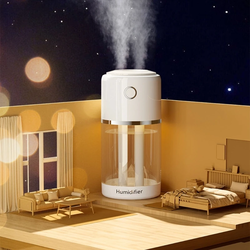 Household Air Humidifier Double Nozzle Desktop USB Fog Water Supply Portable Car 520ml Office Bedroom Dormitory