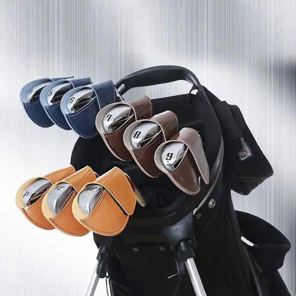 1-10PCS Golf Iron Club Head Cover Rod Head Protective Case PU Leather Wedges Covers Golf Sporting Accessories Putter Protector