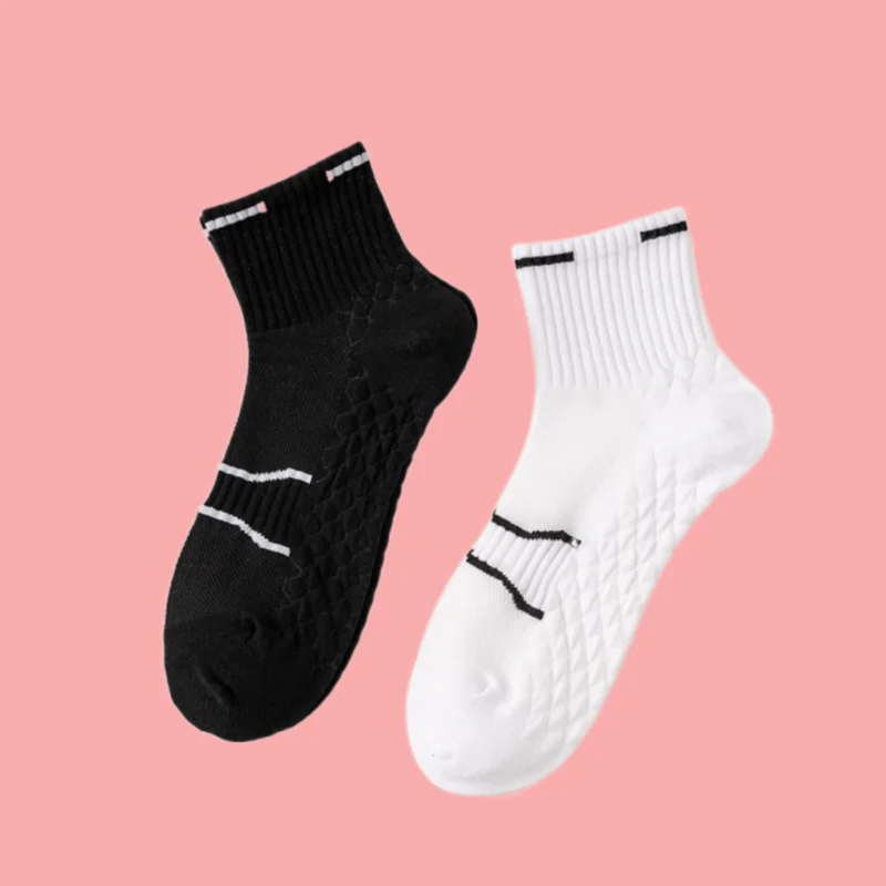 Calcetines de tubo medio para hombre y mujer, medias versátiles de masaje con fondo grueso, color blanco y negro, 6/12 pares, novedad de 2024