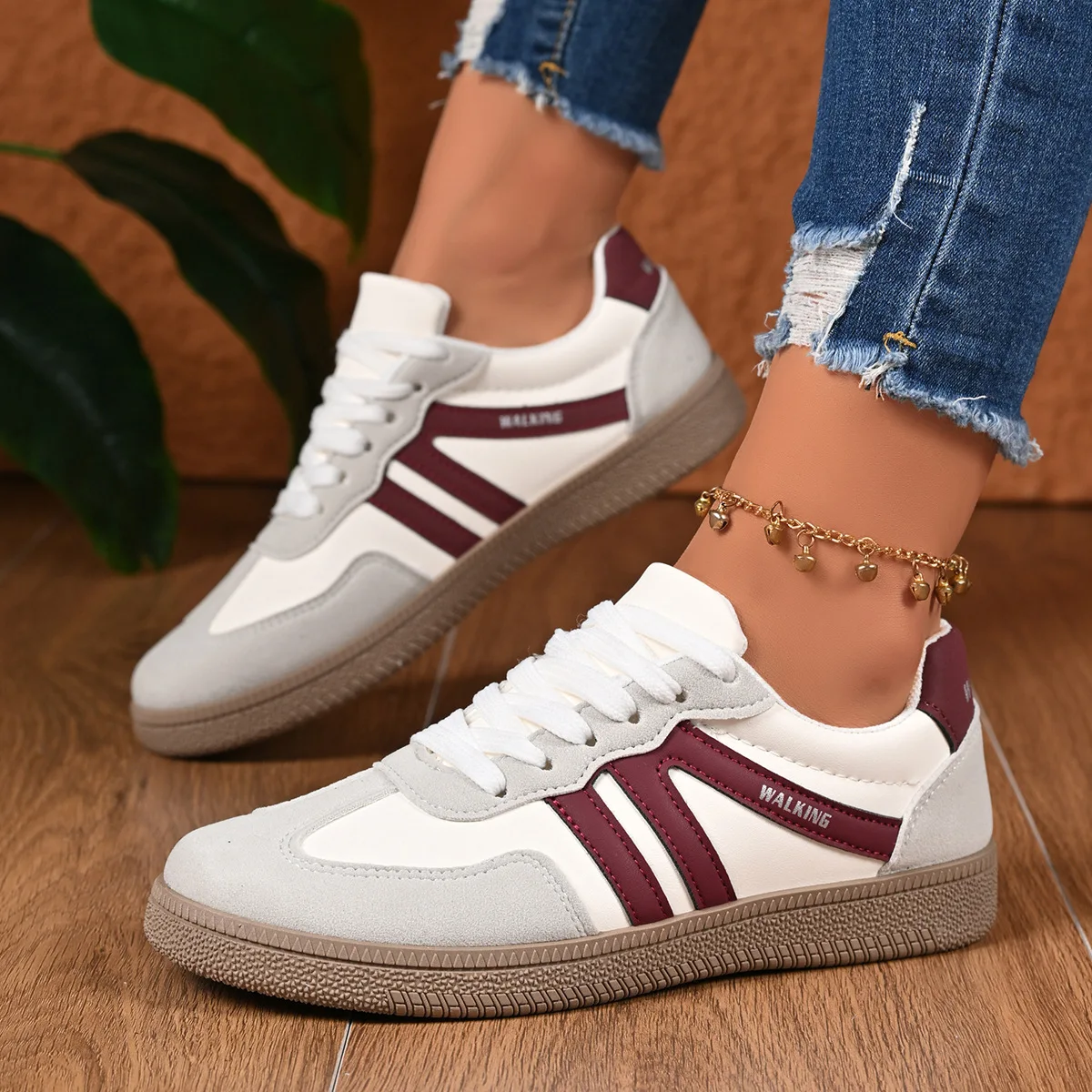 Zapatos deportivos planos informales para Mujer, zapatillas con plataforma de diseño a la moda, Zapatos vulcanizados ligeros antideslizantes con cordones para Mujer
