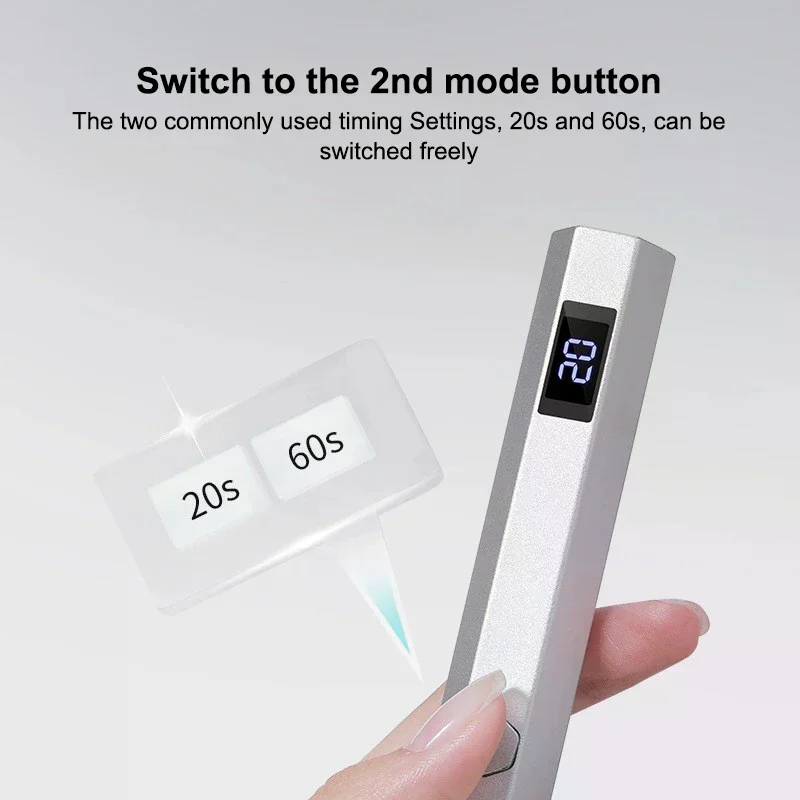 

Мини-ручная УФ-светодиодная лампа для ногтей, портативная перезаряжаемая сушилка для ногтей для отверждения гель-лака с дисплеем, маникюрная машина