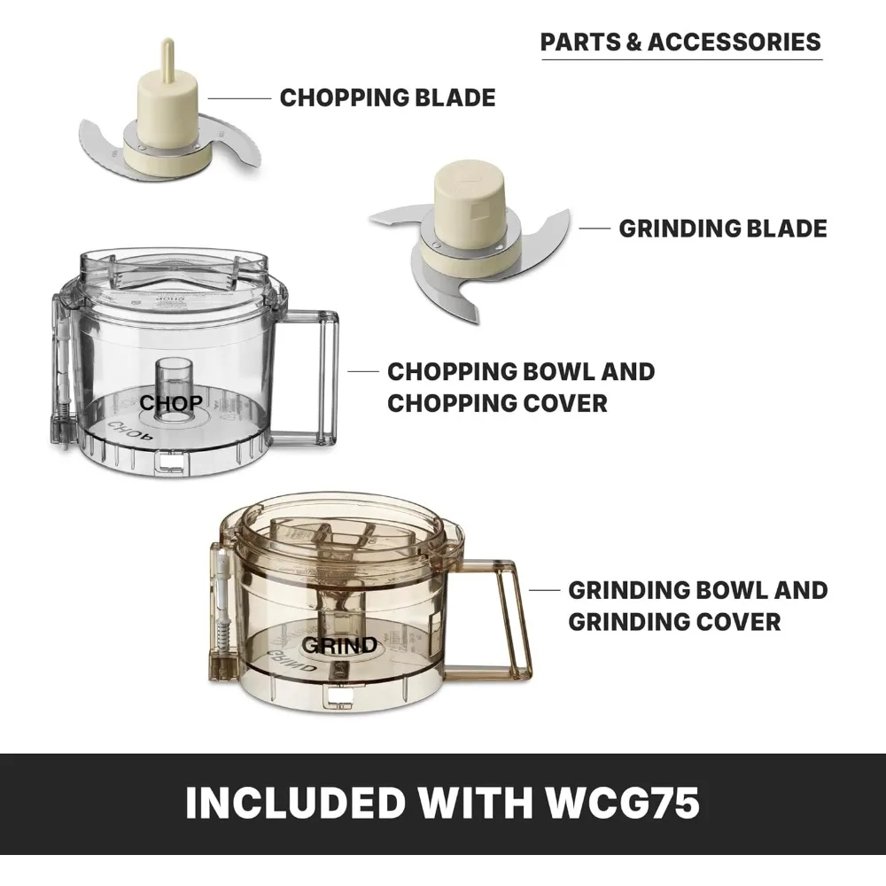 مطحنة المروحية التجارية WCG75 Pro Prep، معالج طعام سعة 3 أكواب، تتضمن وعاءين عمل وتجميع الشفرات. - المنزل #2