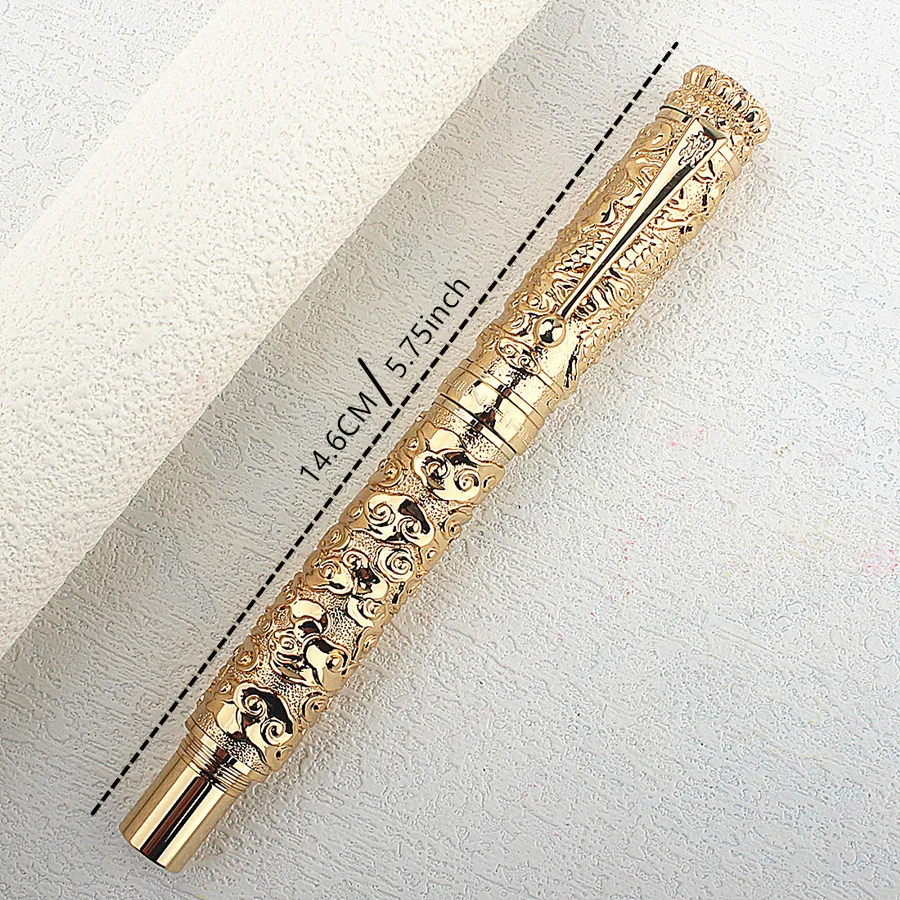 Handmade Jinhao Dragon Fountain Pen Iridium EF/F/M/Nib Advanced Craft Writing Business Graduate Gift Pen