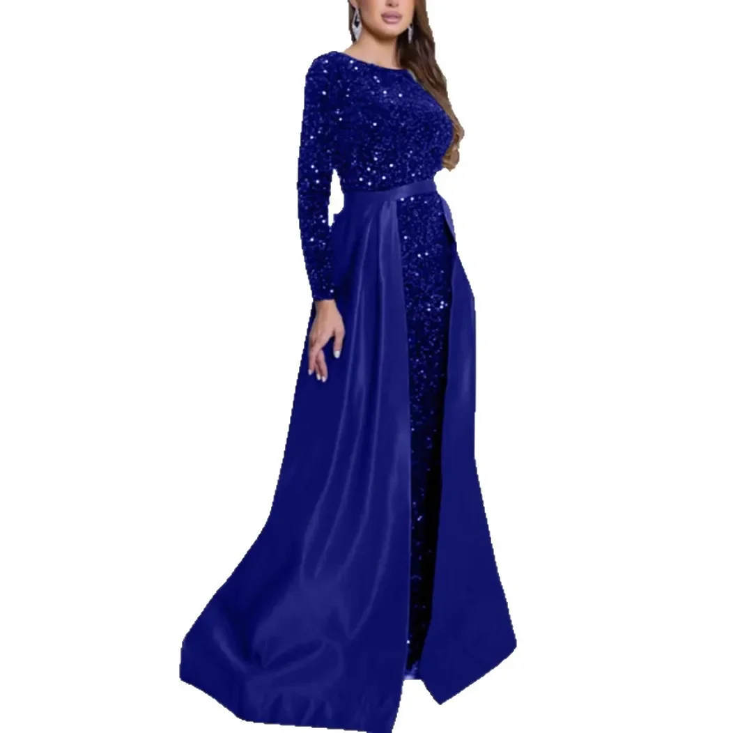 Moroder 2025 Damesbanket Lange mouwen Elegante Dame Gastheer Year-end Party Host Persoonlijkheid Koningin Strass Avondjurk