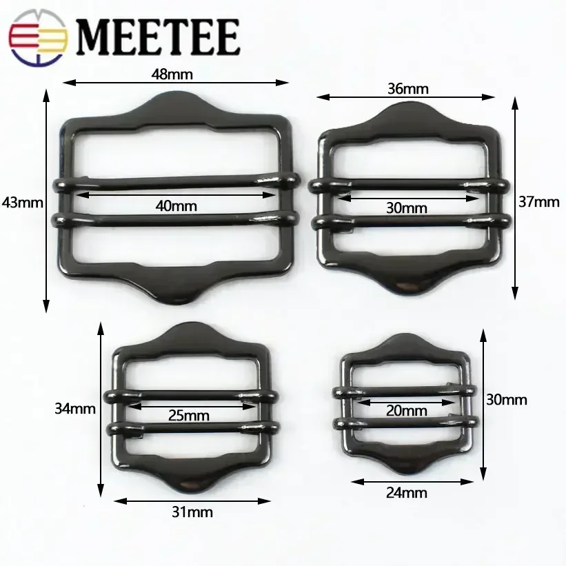 5/10Pcs Metal Tri Glide Slider Buckle 20-40mm Double Pin Clasp Bag Strap Waistcoats Apron Belt Webbing Adjuster DIY Accessories