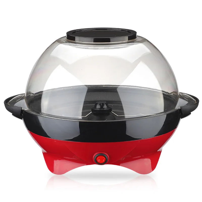Red Children's Electric Popcorn Maker Home Use round Shape with Fuel And Sugar Addition Functionality for Kids RH906
