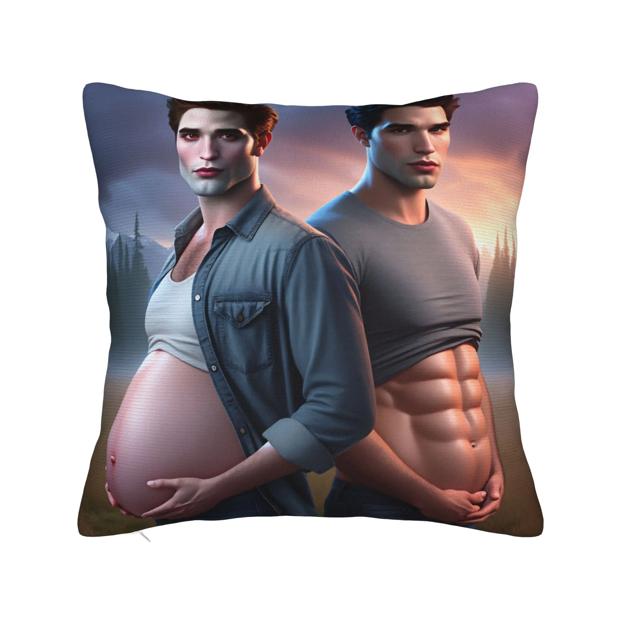 Pillow Case Twilight Saga Edward Bella Comfy  Pillow Cover For Sofa Home Decoration Kawaii Pillowcases