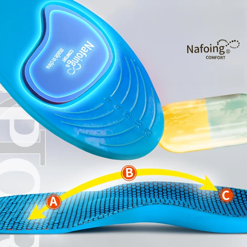 2 PCS New Sports Elasticity Insoles Elasticity Shock Absorption Breathable Running Insoles