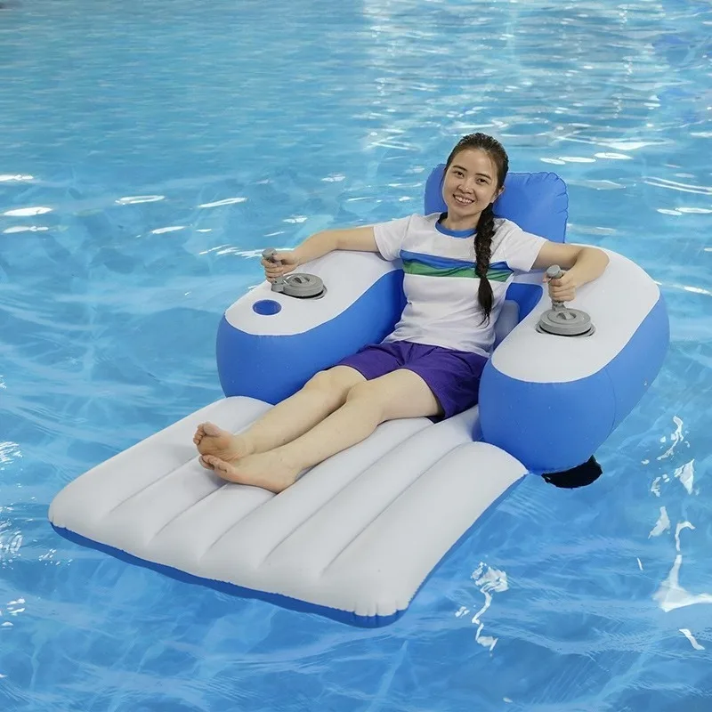 Multifunctional Electric Inflatable Lounger Thruster Propeller Floating Chair for Pool Driving Toy