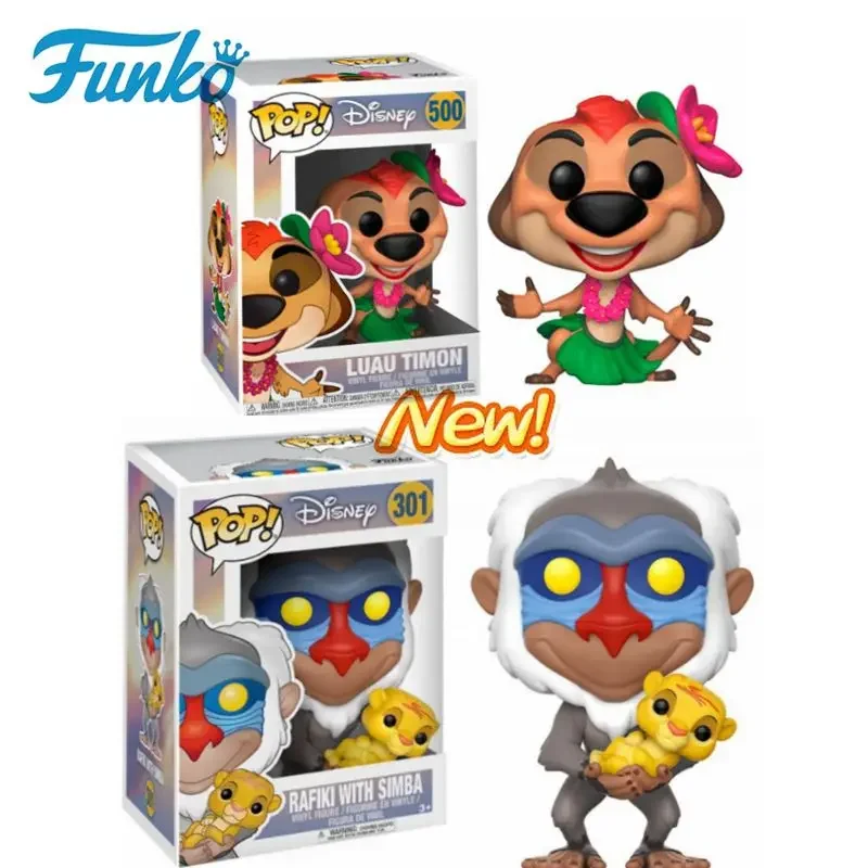 NEW Funko POP Disney Series The Lion King Rafiki Simba #301 Luau Timon #500 Vinyl Action Figure Brinquedos Series Kids Toy Gifts