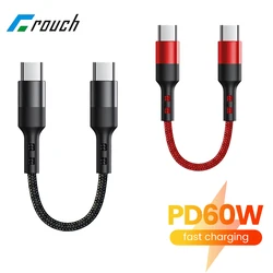 0.3M PD60W Short Type C Cable Nylon USB C To Type C Fast Charging Cable for iphone 15 Samsung Huawei Xiaomi Power Bank Cable