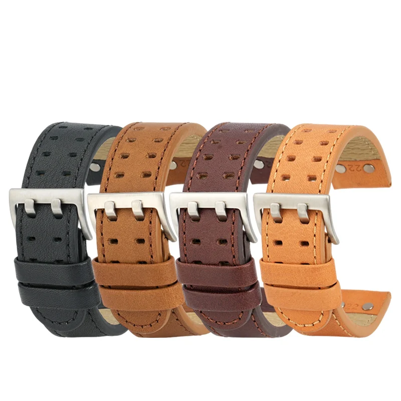 22 mm para reloj de aviación Hamilton Khaki H 77616533   H H. 70615733   Correa de reloj de piel de vaca italiana, correa de reloj de cuero genuino para hombre de campo de jazz