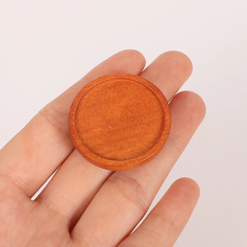 1 قطعة دمية محاكاة مصغرة خشبية صينية مستديرة نموذج 1/12 دمى صغيرة منزل أثاث المطبخ اكسسوارات الديكور