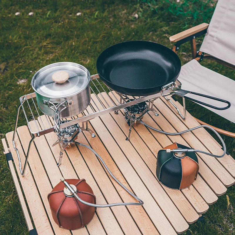 Portátil dobrável Campfire Grill Rack aço inoxidável churrasco ao ar livre Camping piquenique fogão a gás queimador de madeira Stand com saco de