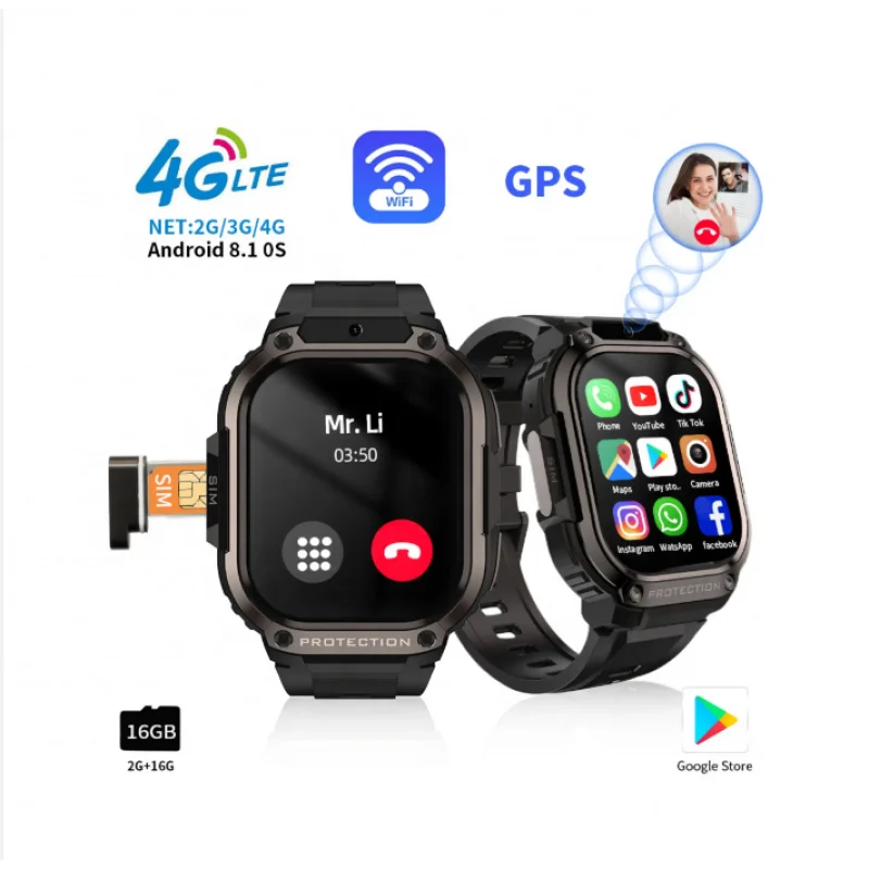 2024 Smart GPS Amoled SIM WiFi Google Play Fitness trackers sports DM63 4g/5g LTE calling android smartwatch