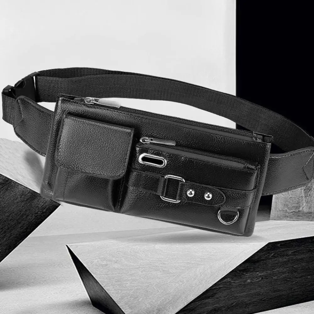 

Прочная мужская сумка через плечо в винтажном стиле из искусственной кожи с множеством карманов, поясная сумка, деловой дизайн, поясная сумка-бананка, дорожная сумка, нагрудная сумка