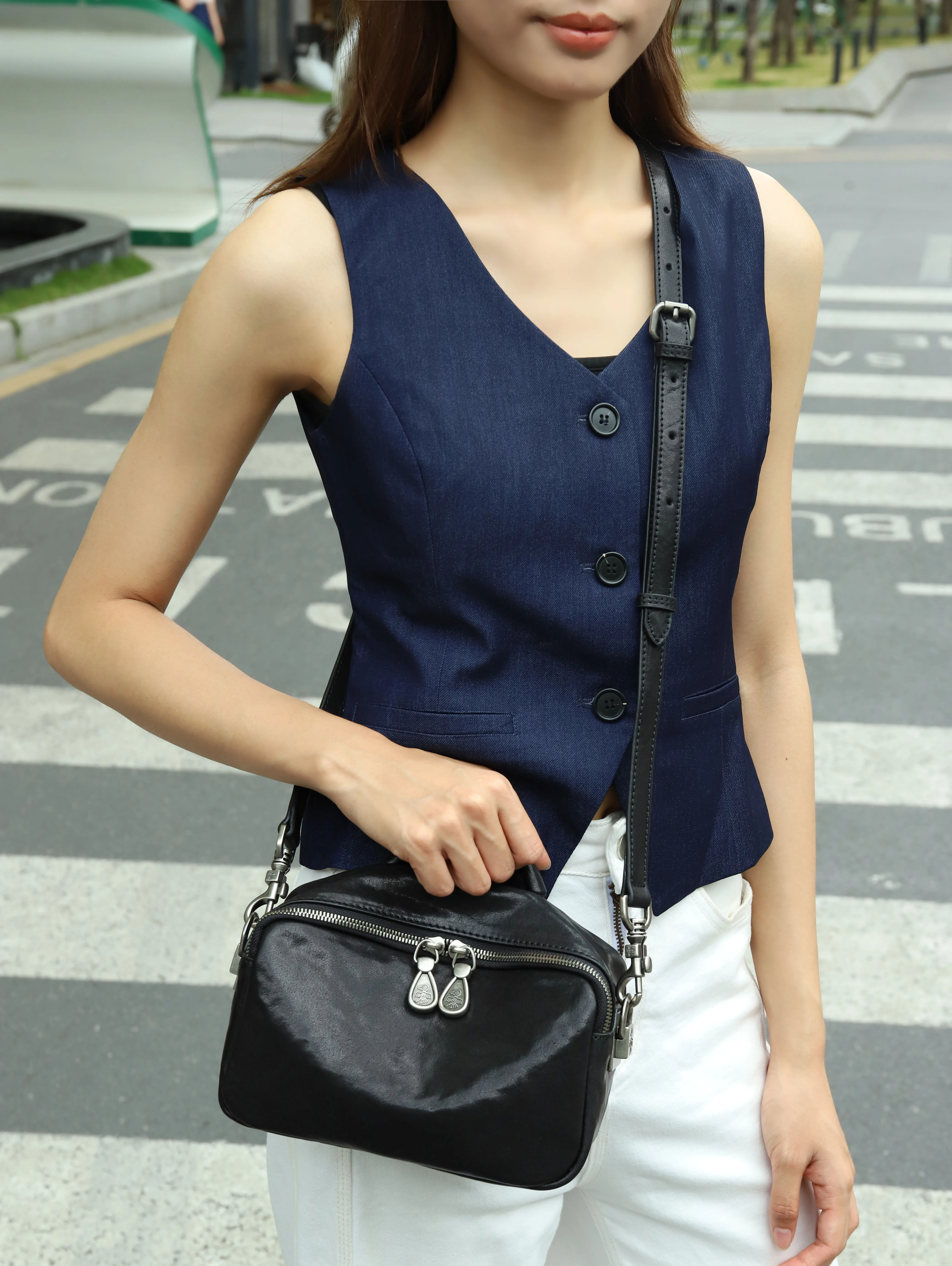 Orabird Women Genuine Leather Crossbody Bag Soft Small Top Handle Handbag Casual Mini Bag Ladies Daily Commute Shoulder Purse