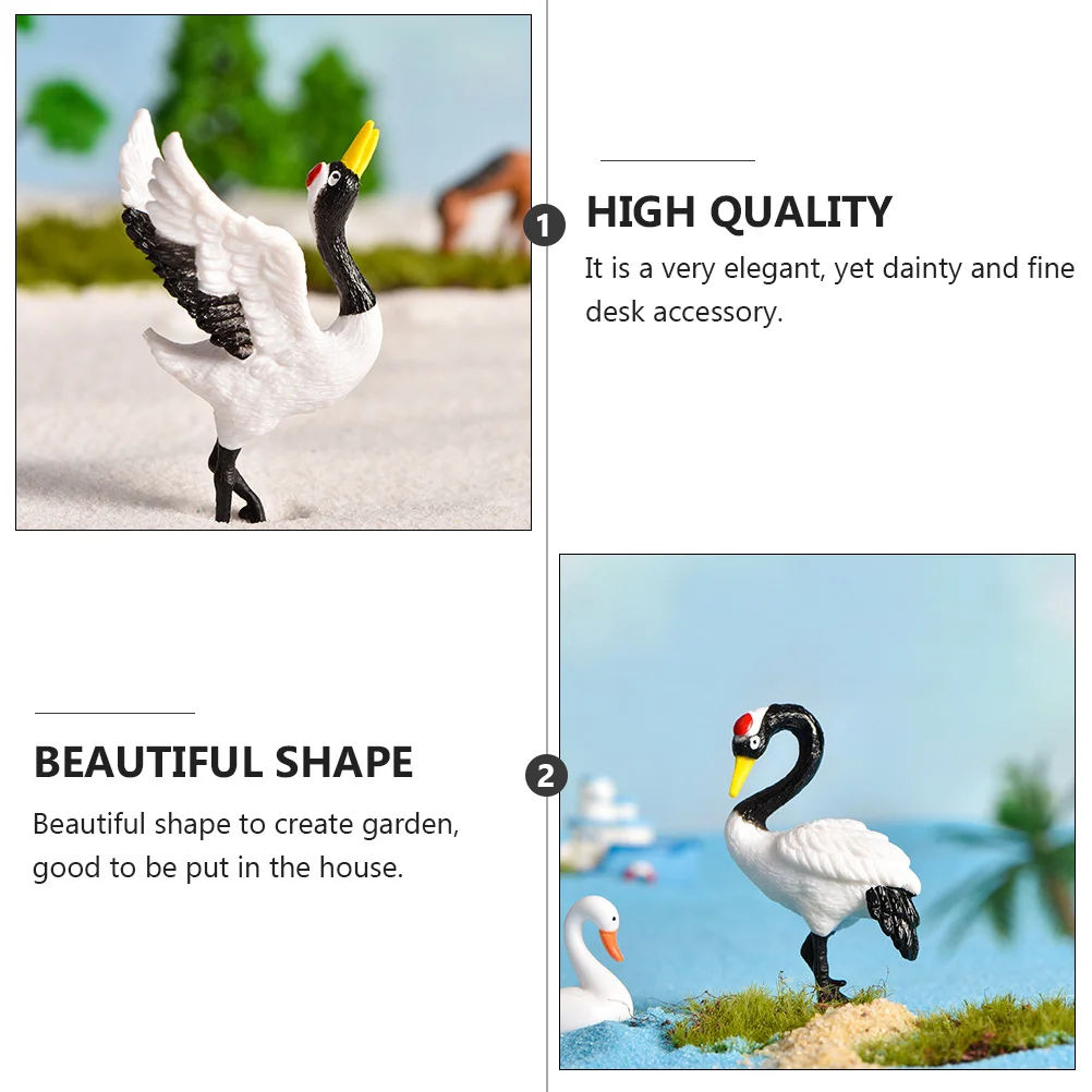 

Red-crowned Crane Home Decor Mini Figurine Resin Crane Model Craft Desk Accessory Bedroom Living Room Wedding Gift