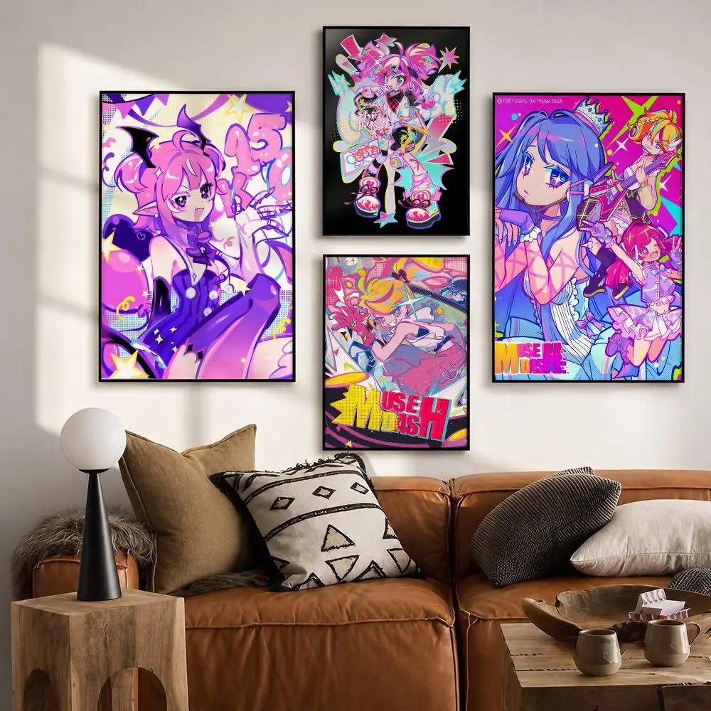 Rhythm Game Muse Dash Poster HD poster wall art self-stick no-residue for home cafe office great gift