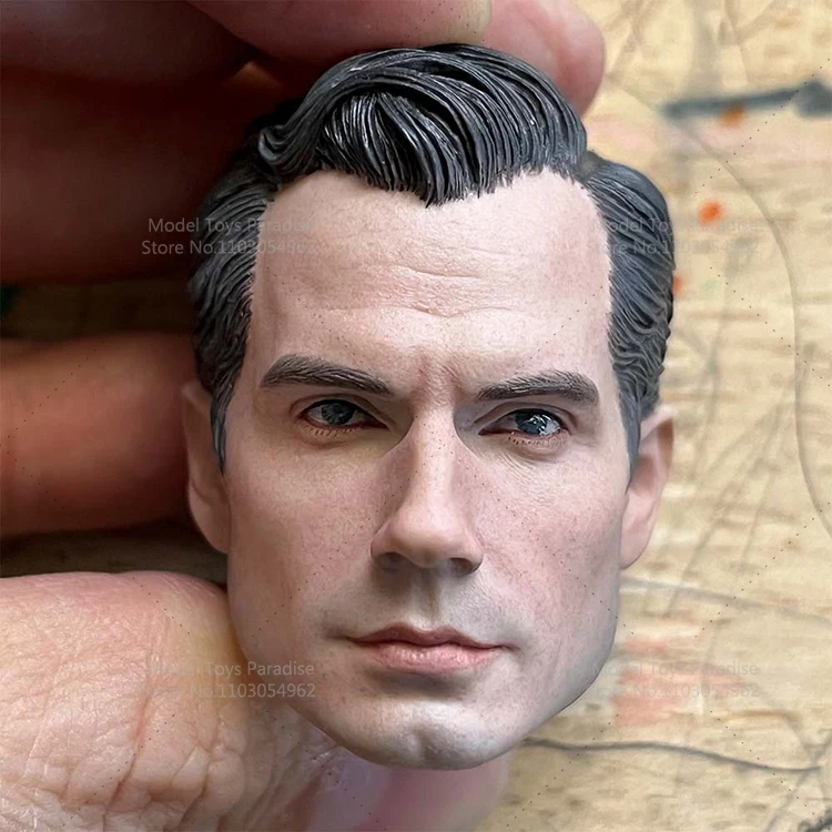 

Скульптура головы супергероя Генри Кавилла в масштабе 1/6 для 12-дюймовой экшн-фигурки, резьба мужского солдата, подходит для части коллекционной модели