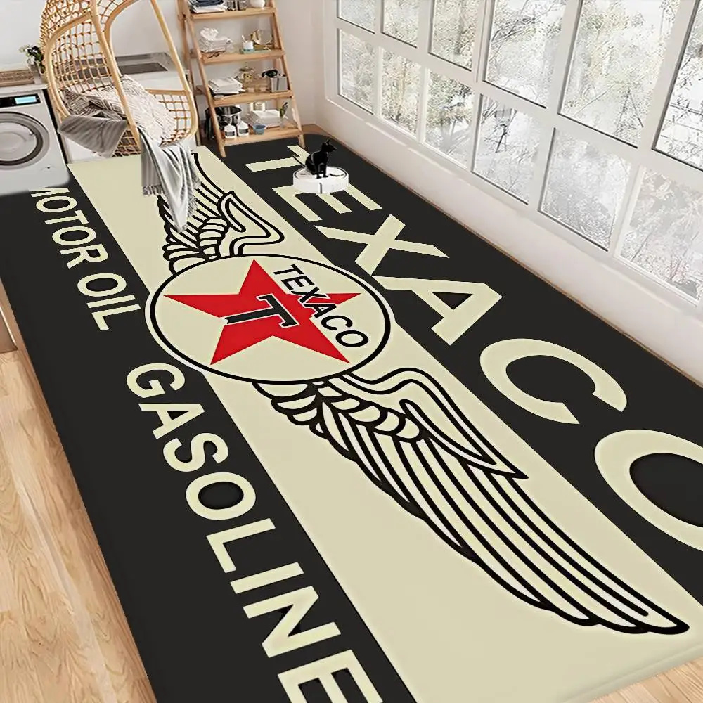 Vintage Texaco Sign Floor Mat INS Style Soft Bedroom Floor House Laundry Room Mat Anti-skid Household Carpets