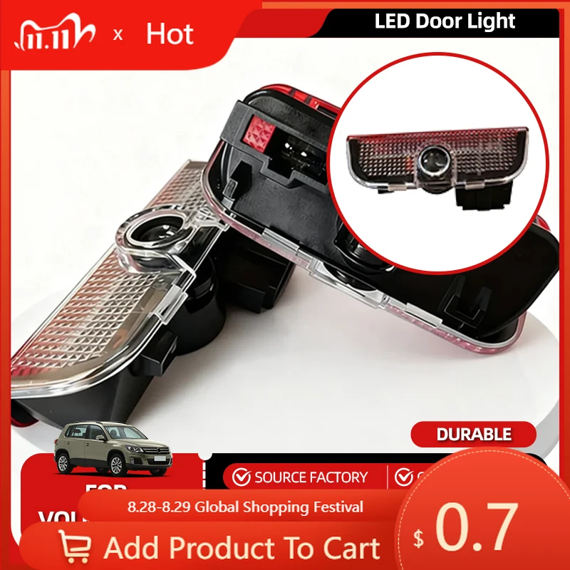 

Гольф Для VW VOLKSWAGEN Новый чехол для ключей 2 шт. Предупреждающие аксессуары для дверей автомобиля Приветственный свет Для VW Tiguan T-ROC EOS Passat B6 B7 B8 B9 G