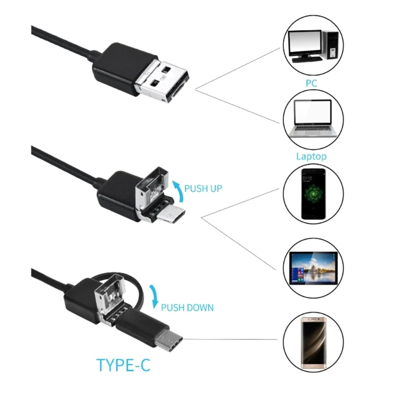 Endoscope Camera Snake Sewer Industrial Pipings Borescope Car Inspection Camera