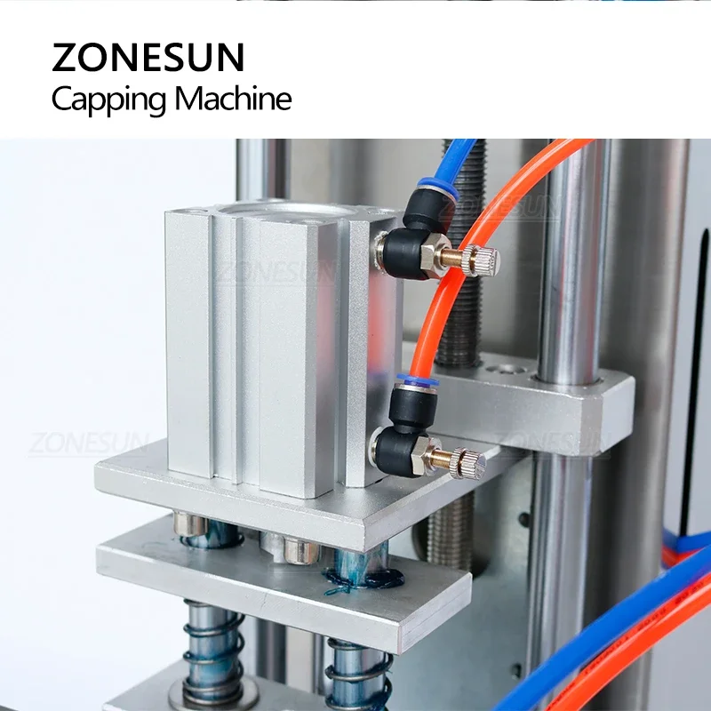 ZONESUN-máquina de tapado semiautomática, equipo neumático de escritorio para latas, tarros de vidrio, salsas, botellas de miel