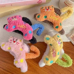 1pc autumn and winter plush hair clip fashion novel cute cute pet luck cat large back head hair shark clip