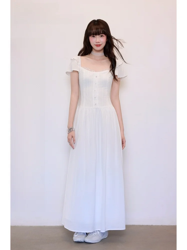 

Dinosaurs Aunt White Moonlight Slimming Long Dr Waist Cinched White Evening Gown for Wedding Cany Dinner Adult Ceremony...
