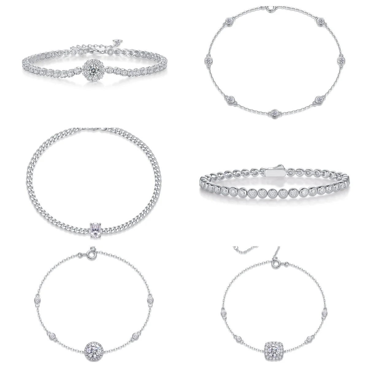 

D Color Moissanite Bracelet 925 Sterling Silver Bracelets For Bridal Wedding Fine Jewelry Gifts