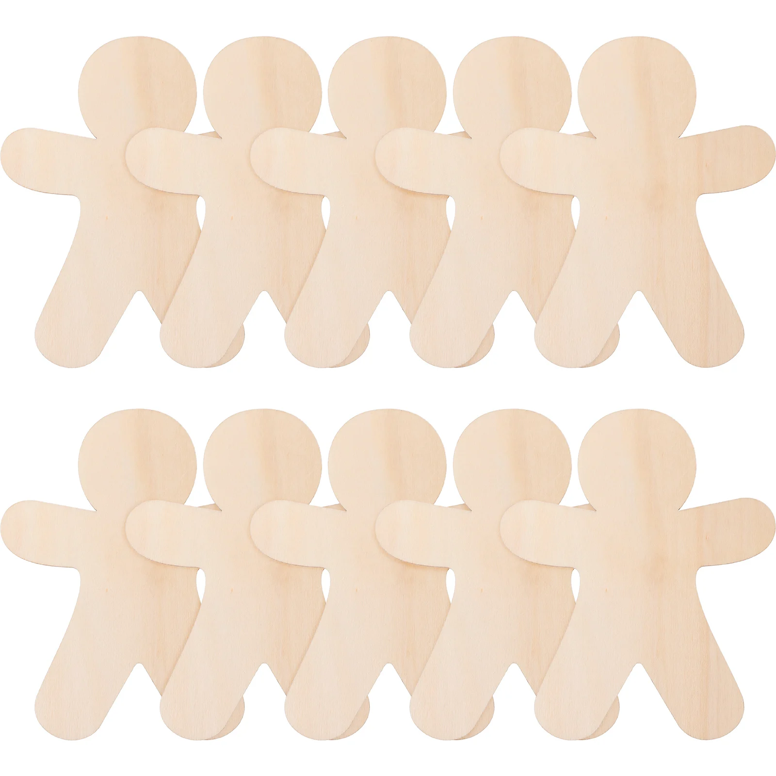 

10 Wooden Christmas Tree Decoration Gingerbread Man Cutouts DIY nament Craft Unfinished Wood Slices Xmas Holiday Gifts