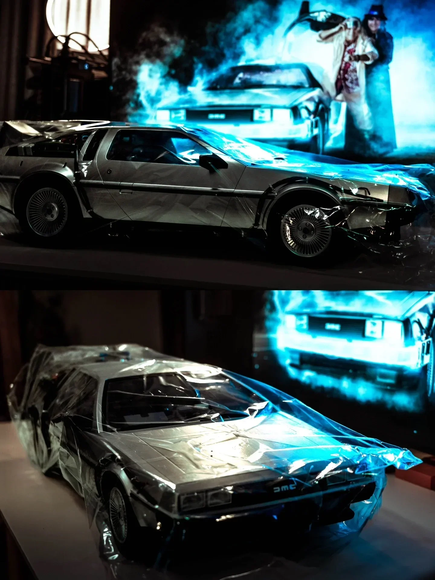 Original Hot Toys Anime Figures MMS636 Back to the Future 2 DeLorean Time Machine 1/6 72cm Treasure Car Collectible Vehicle Gift