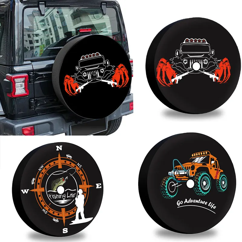 

32-33 Inche Spare Tire Cover Universal for Jeep Wrangler RV SUV Truck Trailer Vehicles Back Wheel Storage Bag Protector Covers