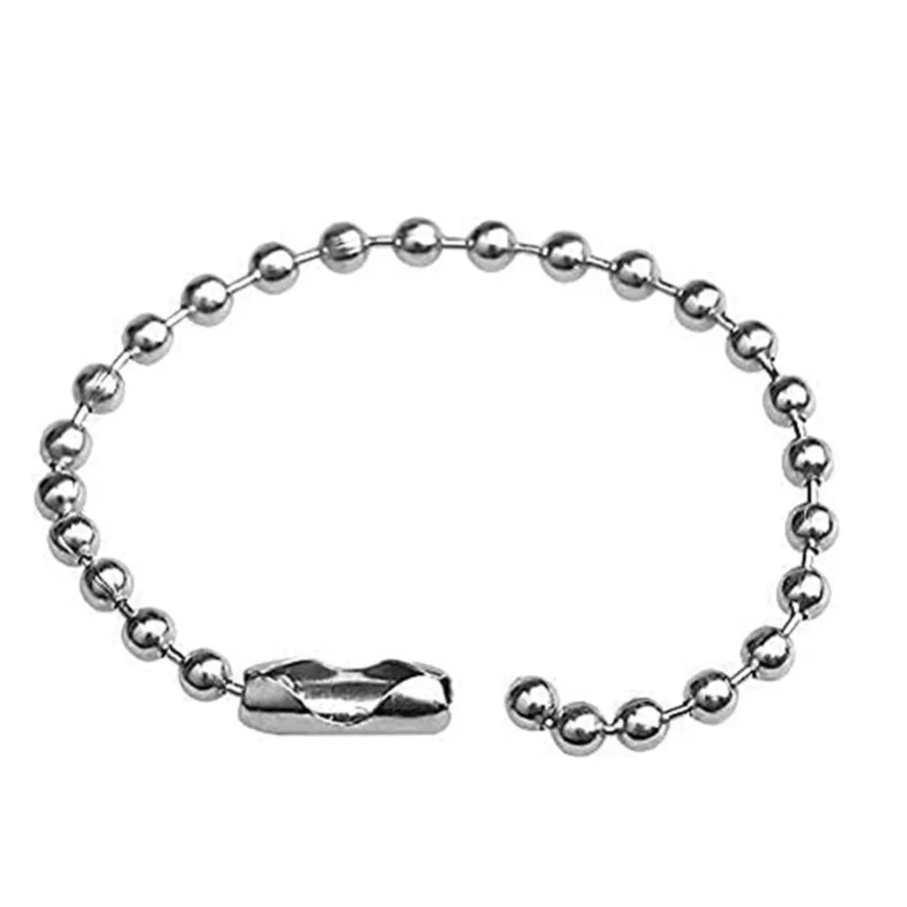 50/100/200/300Pcs/Lot Round Ball Bead Chains Fits Key Chain Connector For DIY Adjustable Extender Chains Pendant Jewelry Finding view 2
