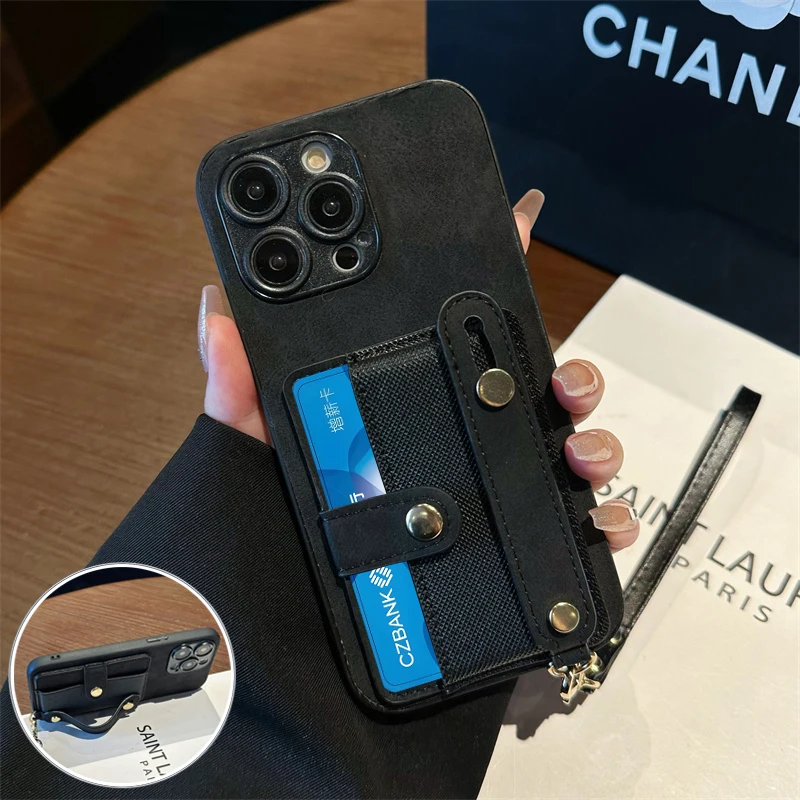 

Wrist Strap Holder Stand Business kevlar Phone Case For For xiaomi POCO X7pro X6 X5 X4GT X3 Carbon fiber Textured Plain protecti
