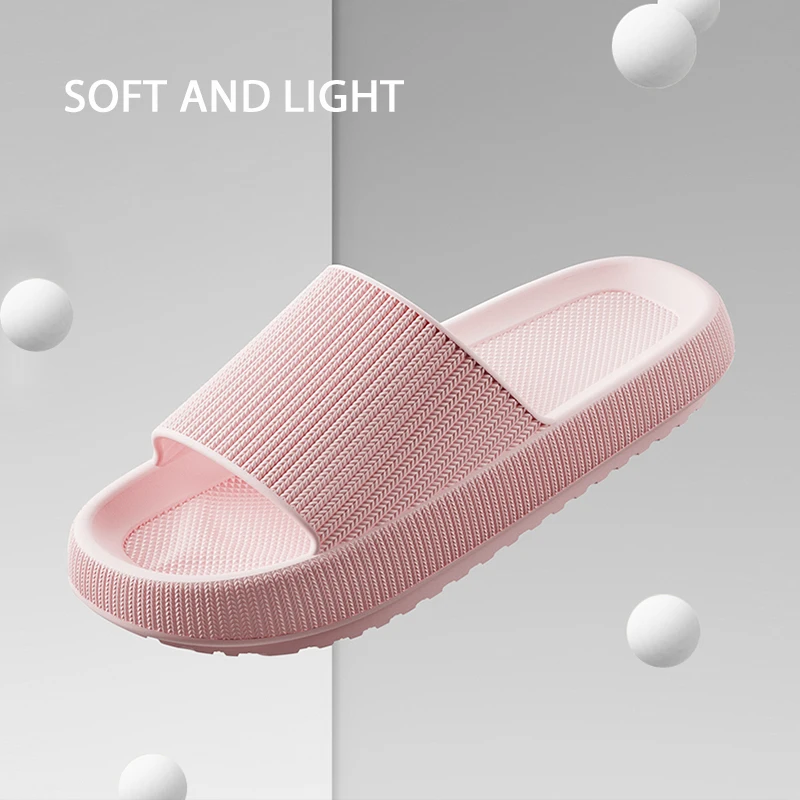 Feslishoet Summer Women Fashion Thick Platform Slippers Soft Sandals Beach Vacation Casual Shoes Non-Slip EVA Men Outdoor