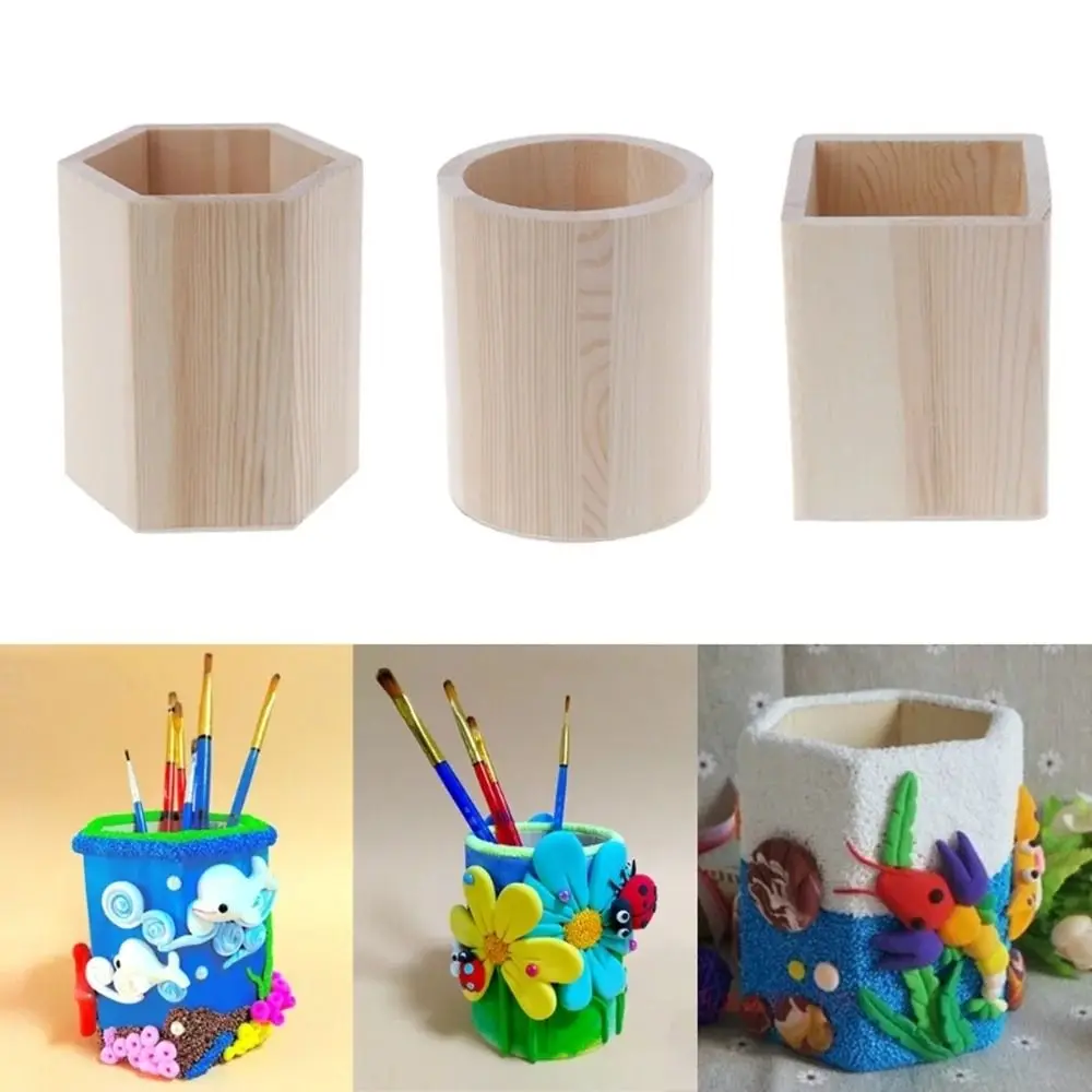 Stationery Wood Pen Pencil Box Large Capacity Organizer Pot Pencilcase Kids Children Baby Gift DIY Pen Pencil Bag