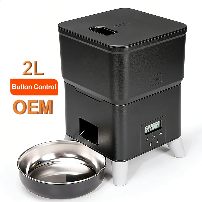 

2L Eco-Friendly Plastic Luxurious Automatic Pet Feeder Smart Dog Cat Food Dispenser LCD Display Battery Powered Timed
