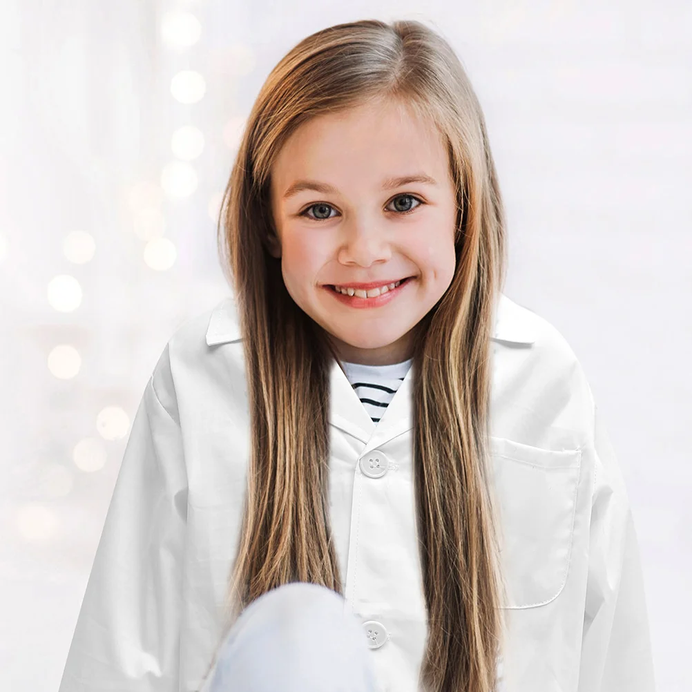 Abito da laboratorio per bambini Cappotto per bambini Abito Costume da scienziato Abbigliamento Fornitura in tessuto bianco Scuola primaria