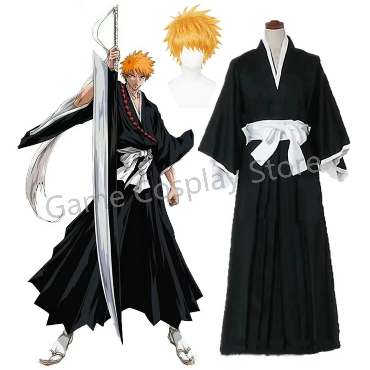 Bleach Kuchiki Rukia Cosplay Costumes Kurosaki Ichigo Die Pa Soul Society Shinigami Kimono Full Outfit Thousand-Year Blood War