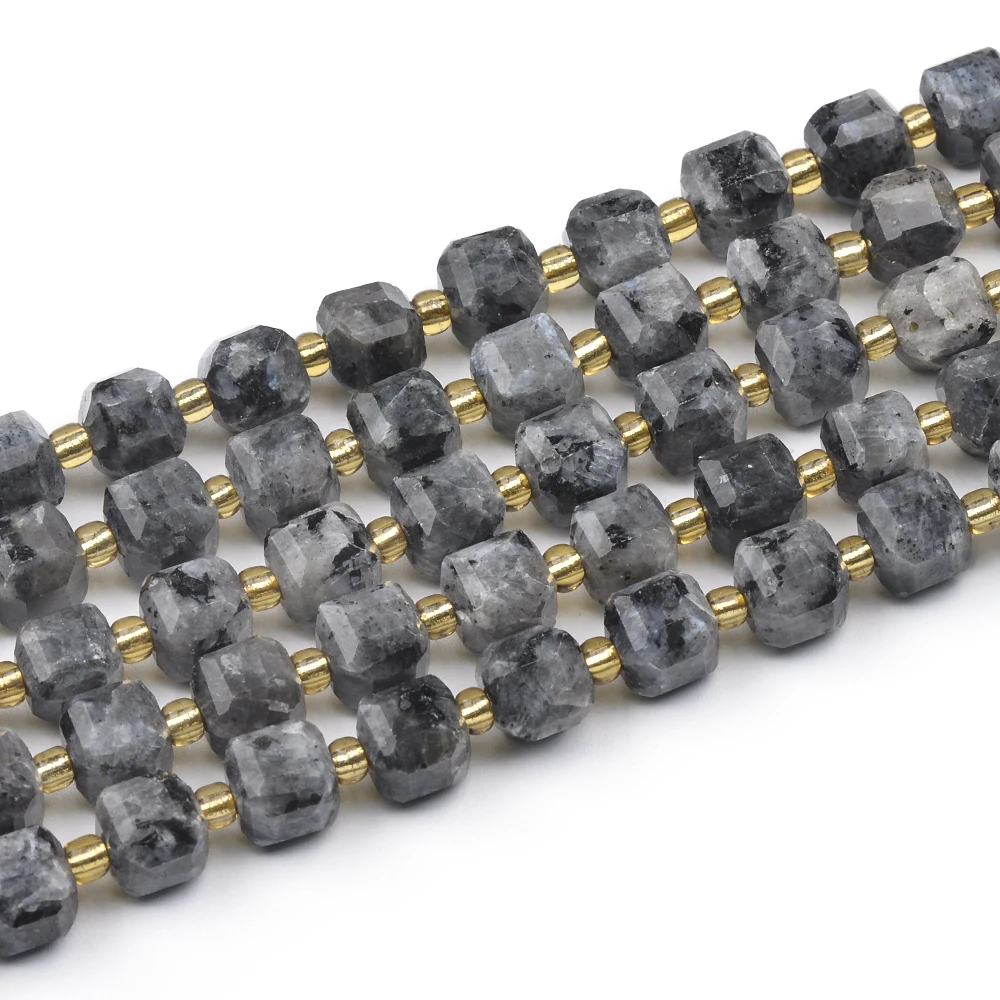 الجملة الطبيعية متعدد الألوان Iolite Mookaite Larvikite الأوجه مكعب فضفاض الخرز لصنع المجوهرات عقد دي اي واي سوار