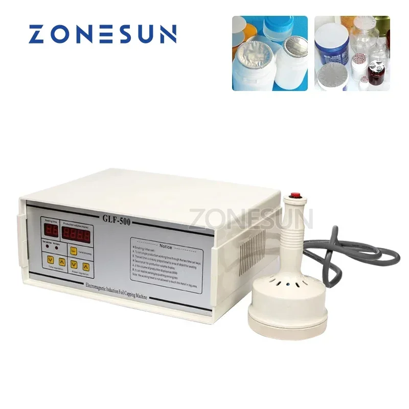 ZONESUN GLF-500 Aluminum Foil Sealing Machine Manual Electromagnetic Induction Plastic Drag Bottle Sealer Packing Machine