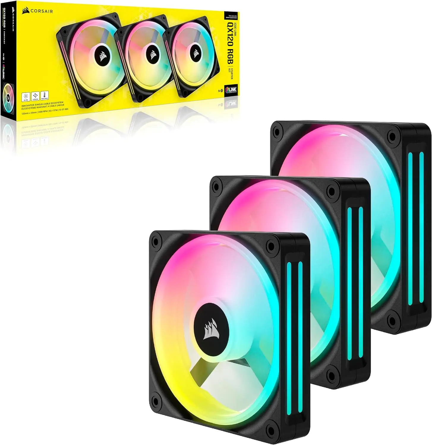 Corsair Icue LINK Qx120 140rgb 120mm 140 Magnetic Dome RGB Single Triple Fan