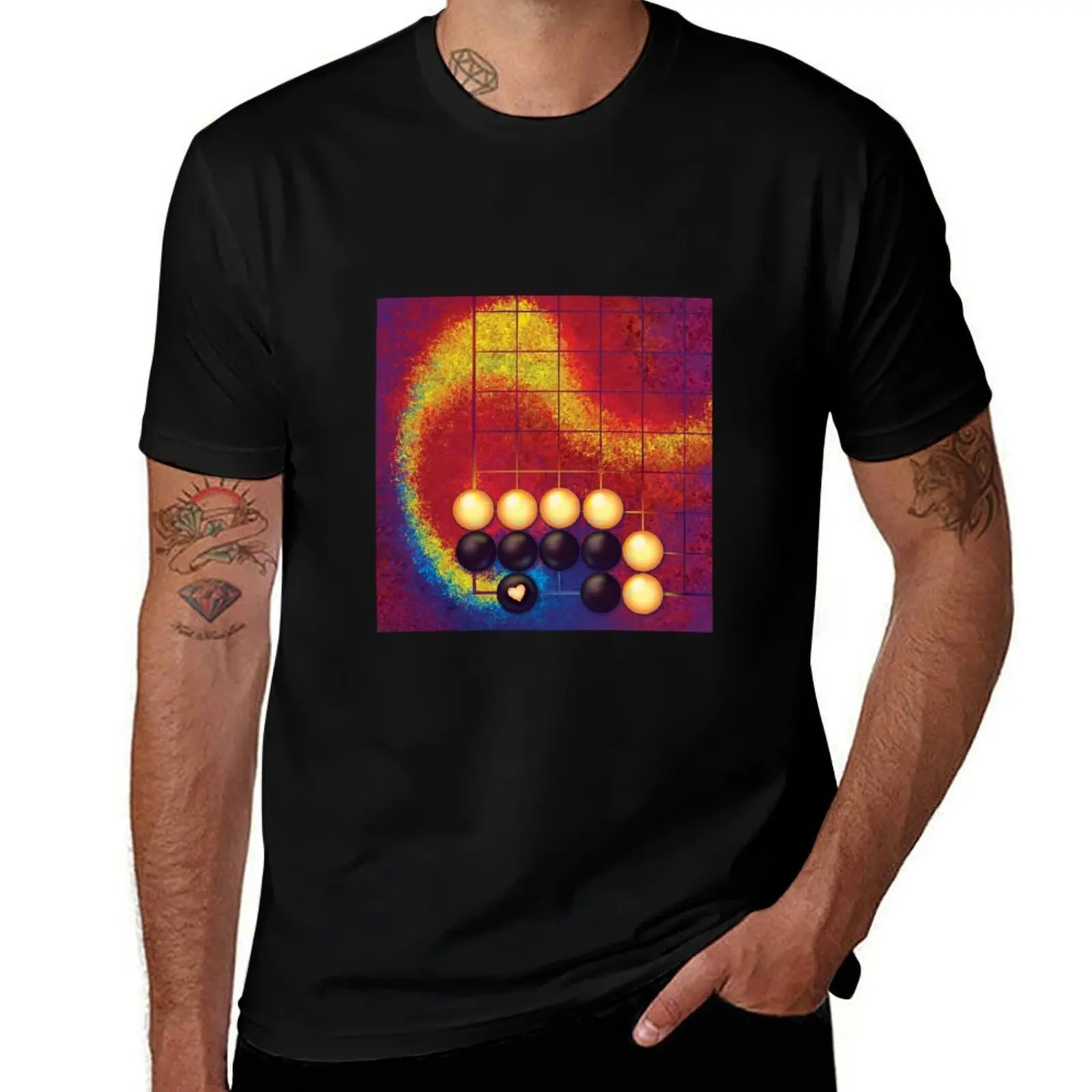 Life in the Corner: A Solved Go Puzzle T-Shirt Abstract Pattern Print Top T-Shirt