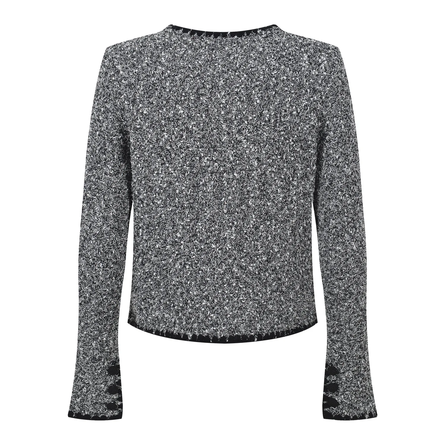 E Cárdigan Corto con Cuello Redondo Abierto, Top de Moda para Mujer, Versión de Alta Gama, Estilo Europeo, Prenda Exte...