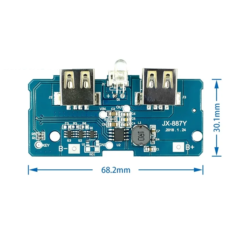 3.7V To 5V 2A Power Bank Charger Module Charging Circuit Board Step Up Boost Power Supply Module Dual USB Output