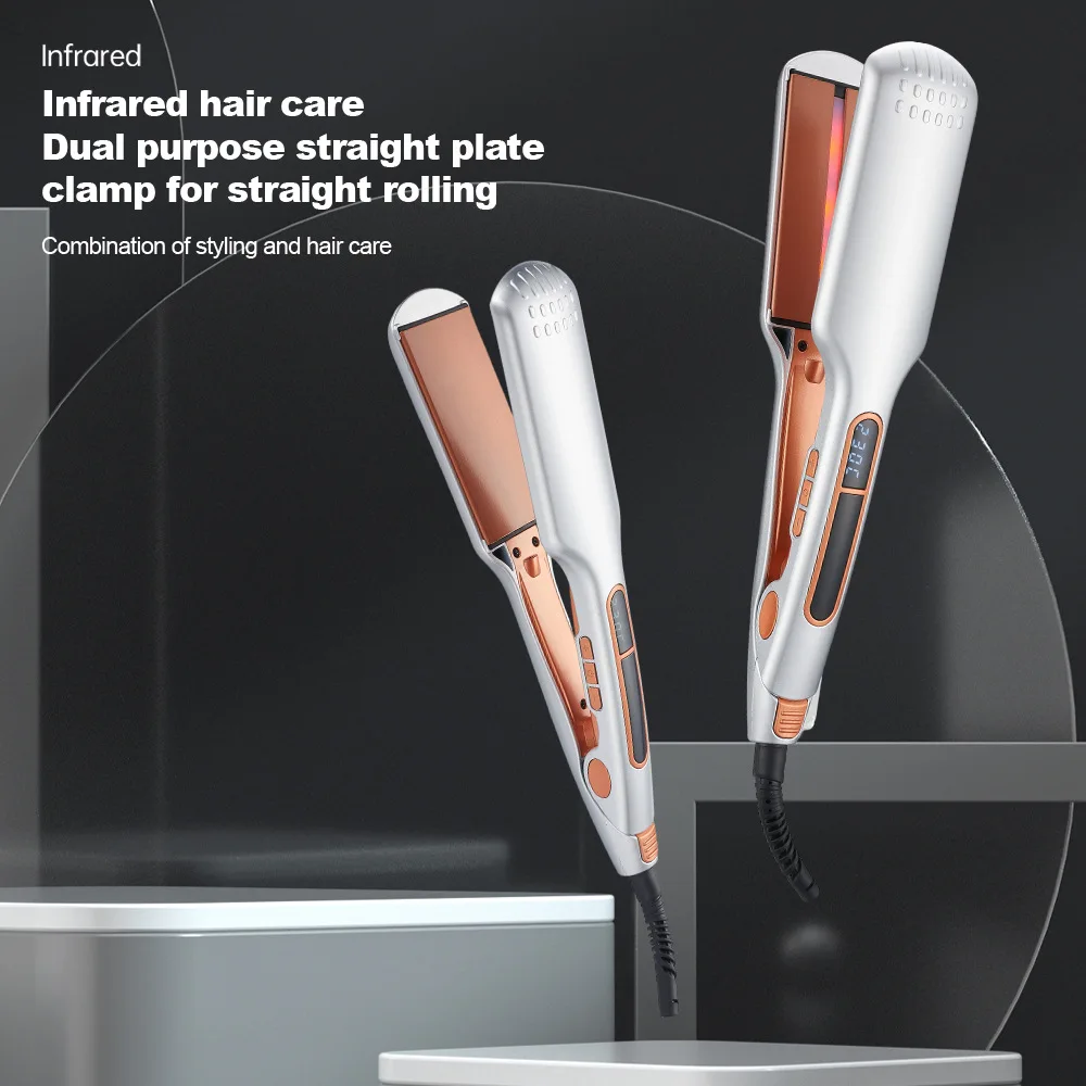 

Infrared large plate hair straightener temperature regulation modeling maintenance 2-in-1 wide plate direct power generation spl