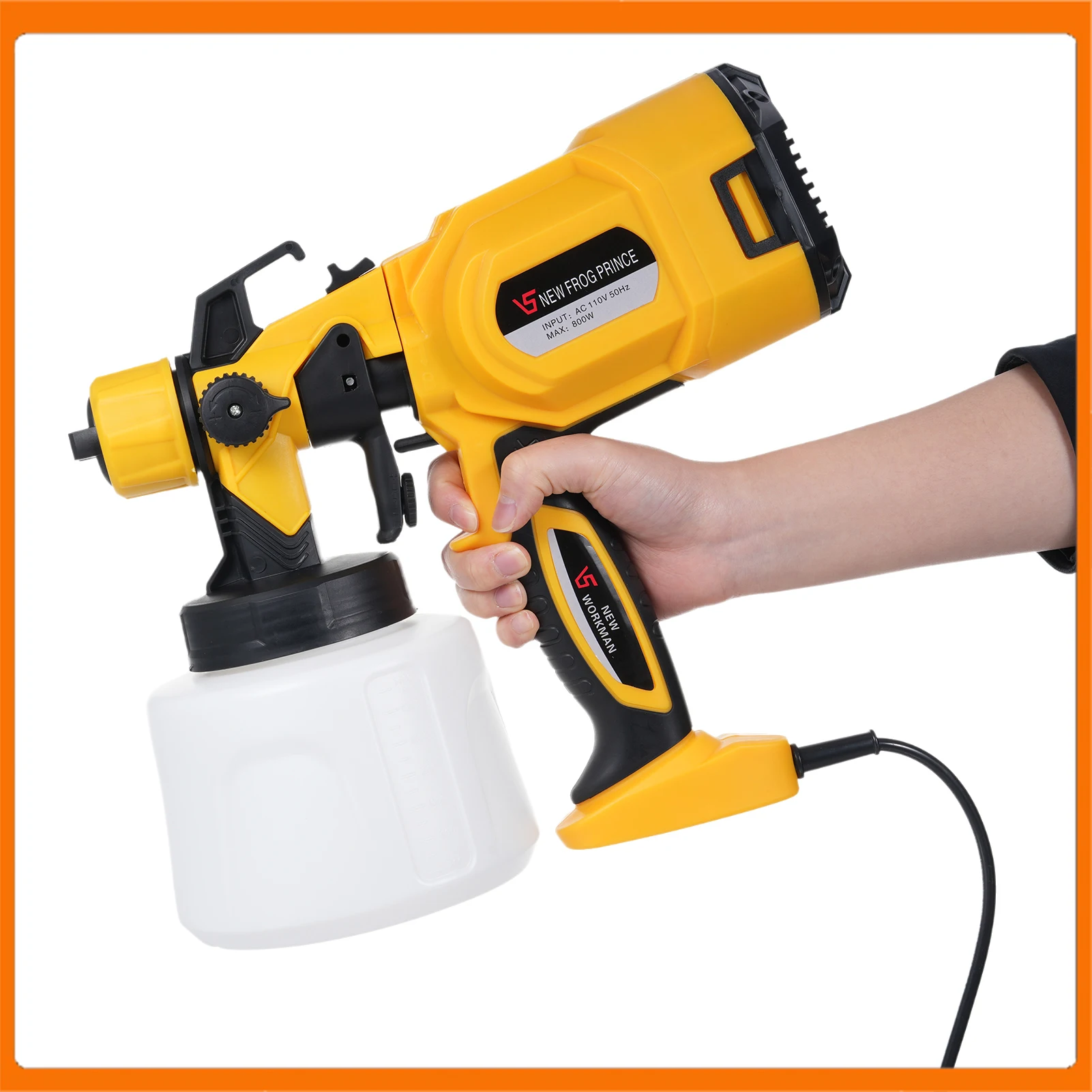 

Paint Sprayer 850W Electric Latex Spray Machine 3 Spraying Patterns 32000RPM Motor Painting Artifact with 1400ML Capacity Tank